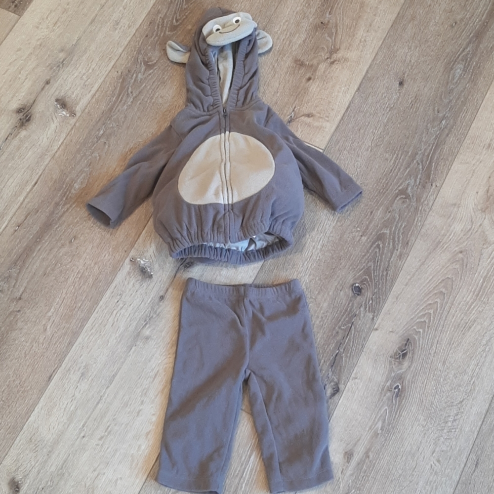Carters Monkey Halloween Costume 2 Piece Hoodie & Pants 6-9 Months